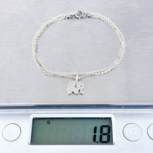 Vintage Sterling Silver 925 Elephant Charm Cable Chain Necklace 18" - Picture 5 of 5